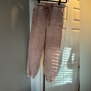 NWOT Zenana Outfitters Peach Fleece Joggers